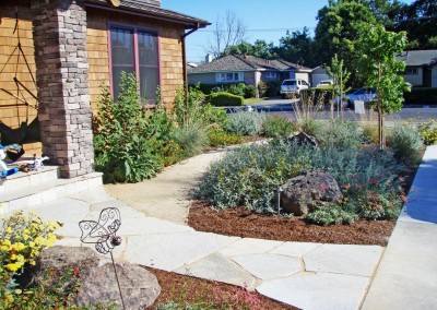 confluence ecological landscaping, installation of flagstone walkway to sidewalk