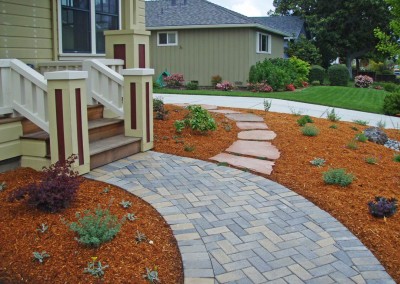 flagstone path around side of the house