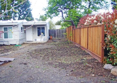side yard after lawn removal