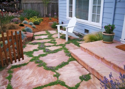 Boutell flagstone patio with groundcover